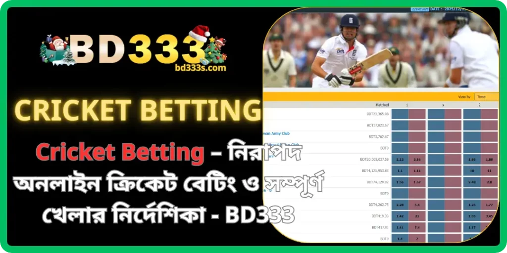 BD333-এ Cricket Betting – নিরাপদ অনলাইন ক্রিকেট বেটিং ও সম্পূর্ণ খেলার নির্দেশিকা 1 Cricket bd333